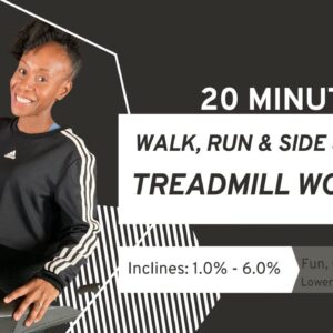 FOLLOW-ALONG| 20 Minute Run, Walk & Side Shuffle Treadmill Workout| Feel the Burn and Have Fun!